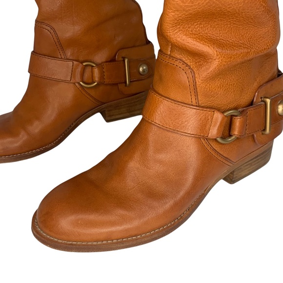 Coach Natalie cognac brown leather tall riding boots Women’s Size 7 - Picture 9 of 14